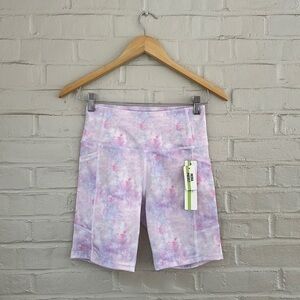 Nicole Miller Sport Tie Dye Pockets Biker Shorts